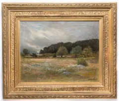 Barbizon School Landscape by George William Whitaker, oil on canvas, sold Aug 2017