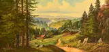 Mountain Scene by Russell May, 1977, oil on canvas, sold Jan 2016