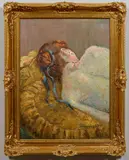 Resting Female by Pauline Wallen, oil on canvas, sold Jan 2016