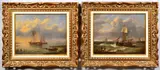 Pr Seascapes by Louis Verboeckhoven, oil on panel, sold Jan 2016