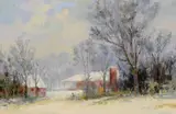 Winter Landscape by Sandor Bodo, oil on canvas, sold Jul 2015