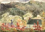 Landscape by Glenn Gant, watercolor on paper, sold Jul 2015