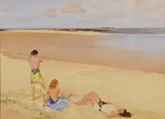 Girls on the Beach by William Russell Flint, watercolor on paper, sold Jul 2015