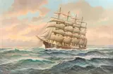 Maritime portrait of The Potosi by Alfred Gabali, oil on canvas, sold Oct 2010