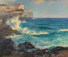 Backus seascape, 25 x 30 by Albert E. Backus, oil on canvas, sold Jan 2015