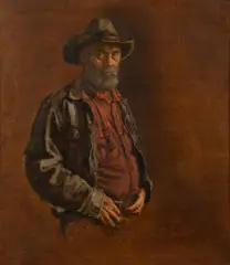 Kiowa Cal by Gerald Farm, oil on board, sold Jul 2014