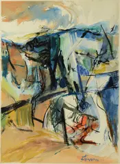 Abstract by Walter Hollis Stevens, watercolor, sold Jan 2014
