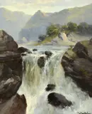 Landscape by George Law Francis Beetholme I, oil on board, sold Jan 2014