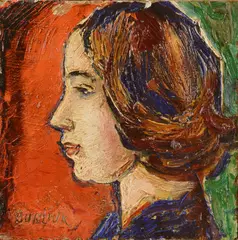 Portrait, poss. Mary Claire Burl by David Burliuk, oil on board, sold Sep 2013