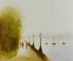 Klitz , Thames Landscape by Anthony, oil on canvas, sold Sep 2013