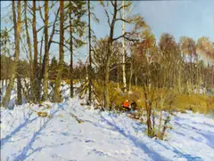 In the Forest by Alexander Kremer, oil on canvas, sold Sep 2013