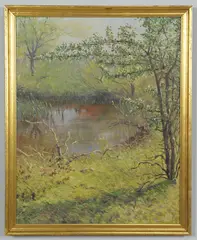 Spring Landscape by Lorentz Kleiser, oil, sold Oct 2012