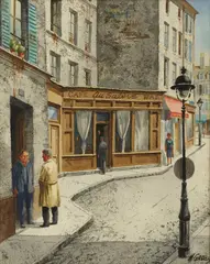Paris Scene by Henry Gasser, watercolor, sold Jun 2012