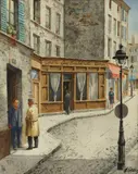 Paris Scene by Henry Gasser, watercolor, sold Jun 2012
