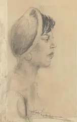 Sketch of Black Female by Joseph Delaney, pencil, sold Jun 2012