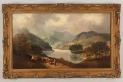 British, Scottish landscape, 19th c by Edwin Edwards, oil on canvas, sold Jan 2012