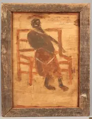 Woman in a Chair by Jimmy Lee Sudduth, pencil, sold Jan 2012