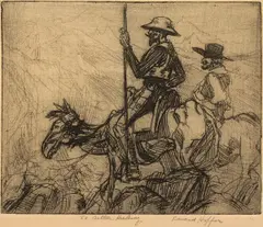 Don Quixote by Edward Hopper, etching, sold May 2011