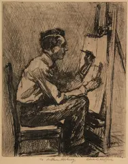 Portrait of Walter Tittle by Edward Hopper, etching, sold May 2011