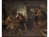Jäger Beim Gespräch in Einer Hütte by Adolf Nauer, oil on board, offered Mar 2024