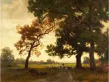 Heimkehr des Schäfers mit Herde by Philipp Röth, oil on canvas, sold Jun 2024