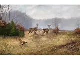 Rehe auf Einer Lichtung by Franz Otto Wieduwilt, oil on canvas, offered Sep 2023