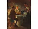 Mahlzeit am Herd by Rudolf Oberstolz, oil on board, offered Jul 2018
