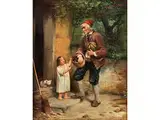 Garten by Carl Wilhelm Hübner, 1814 Königsberg – 1879 Düsseldorf, oil on canvas, sold Dec 2018