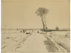 Weidenlandschaft mit Hohen Bäumen by Paul Baum, pencil, offered Dec 2016