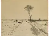 Weidenlandschaft mit Hohen Bäumen by Paul Baum, pencil, offered Dec 2016