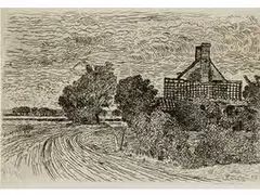 Strasse mit Gehöft by Paul Baum, etching, offered Dec 2016