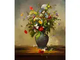 Stillleben mit Wiesenblumen by P. Ahrens, oil on canvas, offered Sep 2024