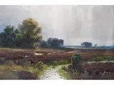 Blühende Heide by Johannes Harders, oil on canvas, offered Mar 2025