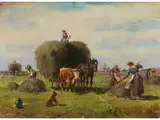 Heuernte by Ludwig Müller-Cornelius, 1864 München – 1946, oil on panel, sold Dec 2018