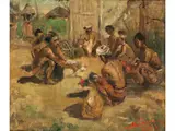Dorfszene aus Bali by Orientalist des 19. & 20. Jahrhunderts, oil on canvas, offered Dec 2021