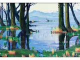 Seelandschaft by Theodor Hötzendorff, oil on board, sold Jun 2024