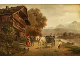 Bauernhaus by Ludwig Muller Cornelius, oil on panel, sold Dec 2019