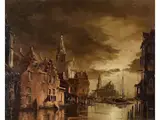 Hafenansicht by Heinz Scholtz, oil on copper, sold Mar 2024