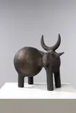 Taureau by Dominique Pouchain, Terre cuite oxydée noire et mate, sold Nov 2024