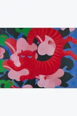 Chat sauvage, Paris by Nicolás García Uriburu, 1968, Huile sur toile, sold Nov 2024