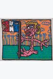 Bernard Filochard porte drapeau de la République by Robert Combas, Acrylique et gouache sur papier marouflé sur toile, sold Nov 2024