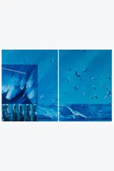 Mesures n°2A, 1972 (diptyque) by Jacques Monory, Huile sur toile, sold Dec 2024