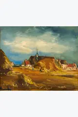 Le village by Maurice de Vlaminck, Huile sur toile, sold Dec 2024