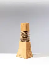 Rip and Cross Cut Column by David Nash, 2001, Bois sculpté découpé, sold Dec 2024