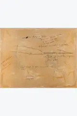 Saisie pour le monde by Fabrice Hyber, 1990, Crayon, feutre noir et résine époxy sur papier marouflé sur toile, sold Dec 2024