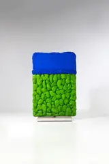 Degroenblauw by Bram Bogart, 1972, Technique mixte et résine sur panneau et socle métallique, sold Jan 2025