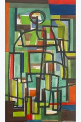 Composition abstraite by Sylvain Bronckart, Gouache sur papier, sold Jan 2025