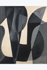 Impression grise by Jo Delahaut, 1948, Huile sur toile, sold Jan 2025
