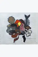 Dead Dinner by Walter Swennen, 2009, Huile sur toile, sold Jan 2025