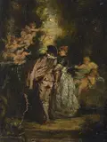 zugeschrieben Liebespaar in einem Park by Narcisse Virgile Diaz De La Peña, oil on panel, offered Sep 2016